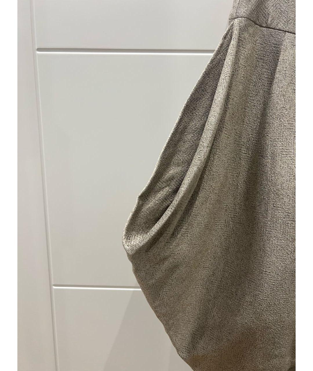GIORGIO ARMANI Серебряная шелковая юбка мини, фото 5