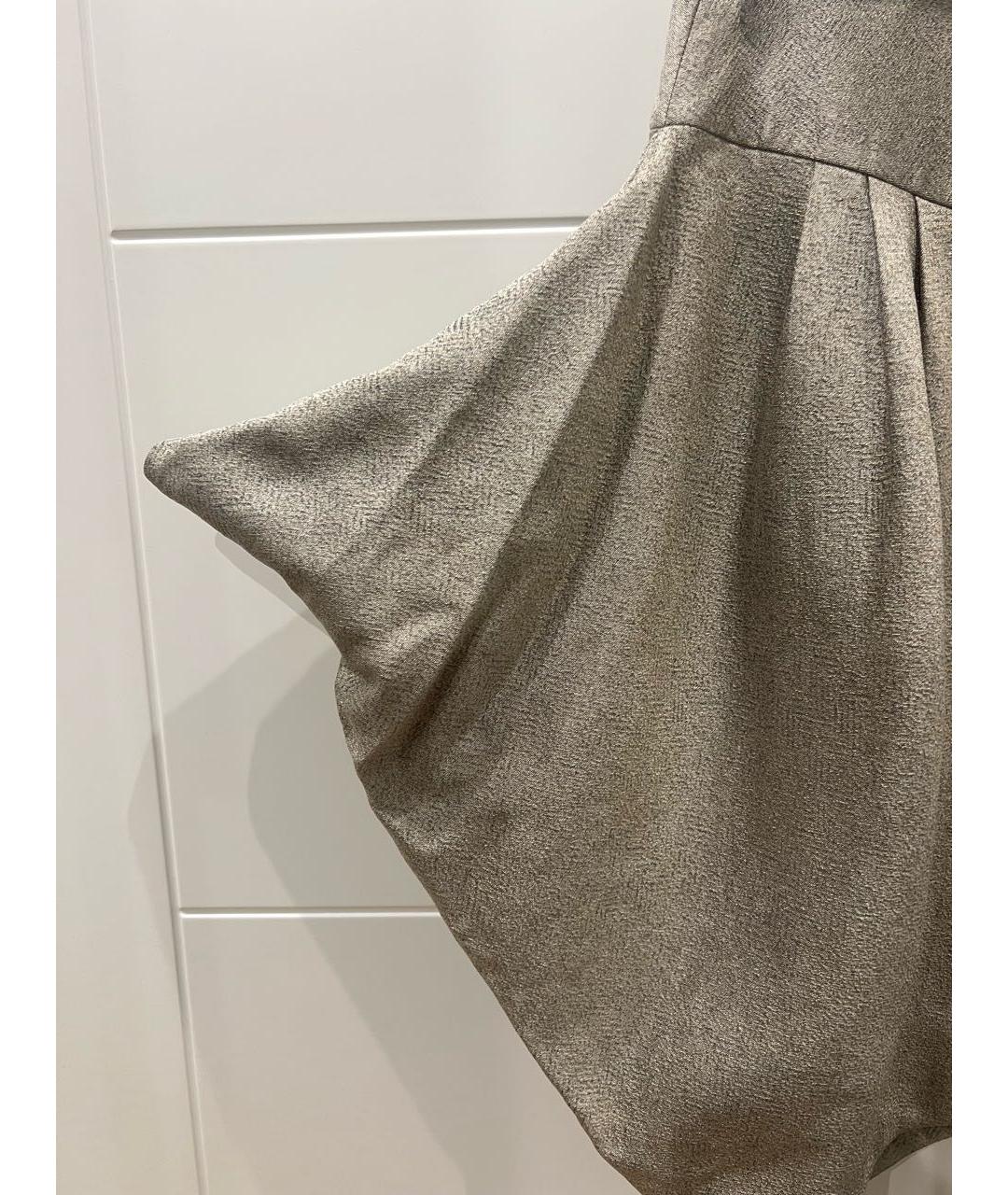 GIORGIO ARMANI Серебряная шелковая юбка мини, фото 4