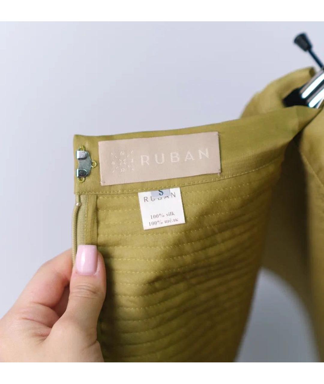RUBAN Зеленая полиуретановая юбка мини, фото 3