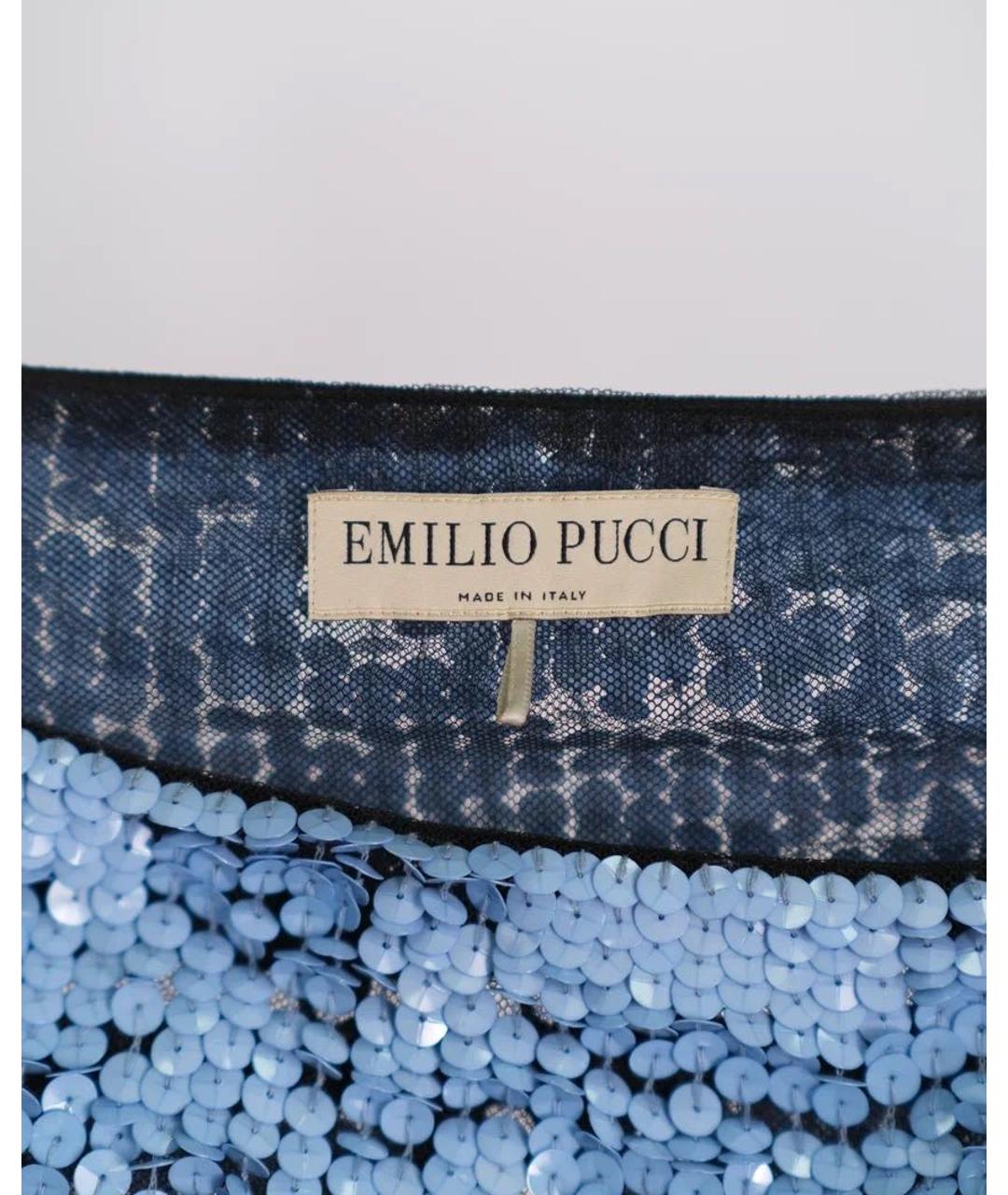EMILIO PUCCI Голубая юбка миди, фото 5