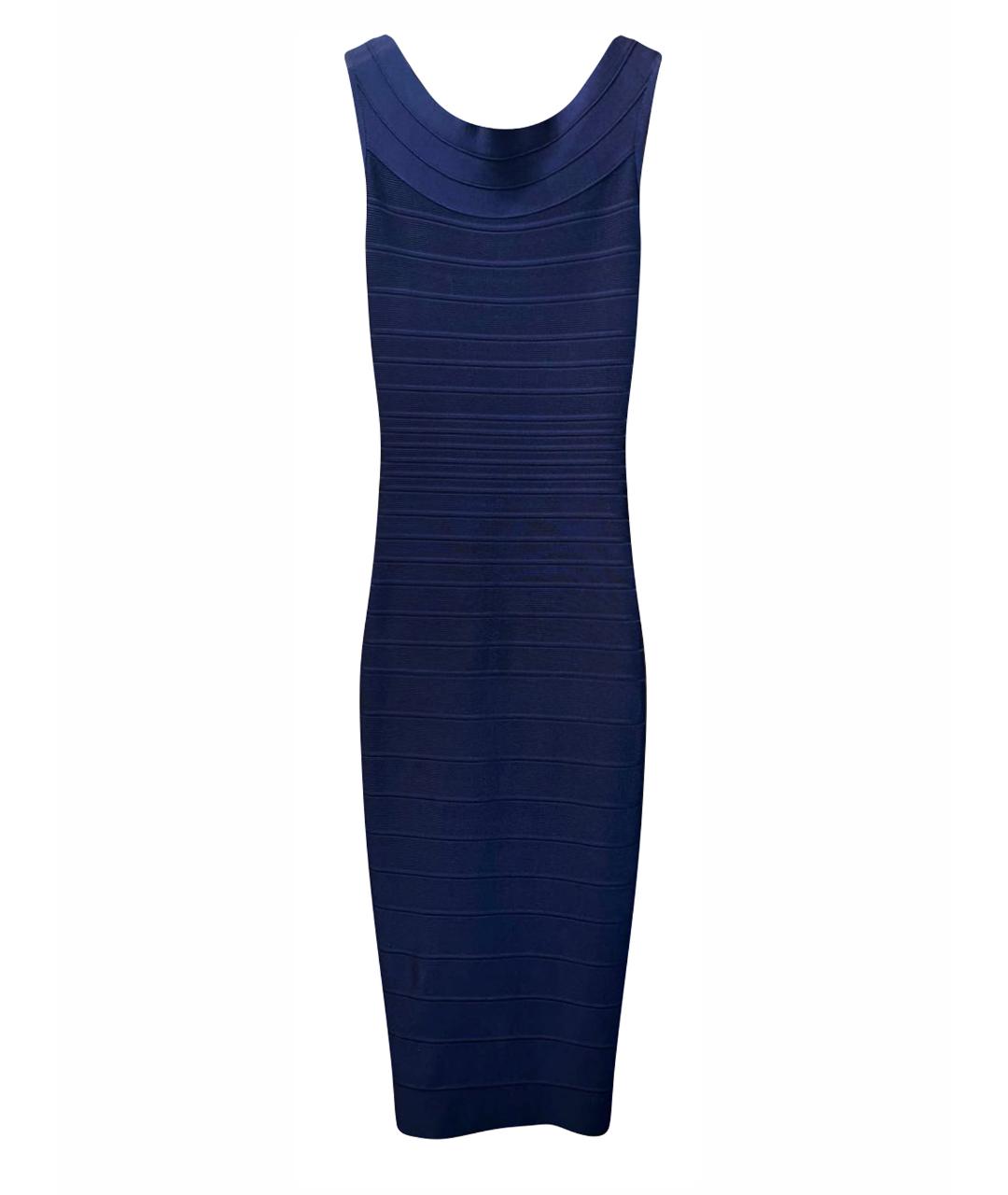 HERVE LEGER Темно-синее коктейльное платье, фото 1