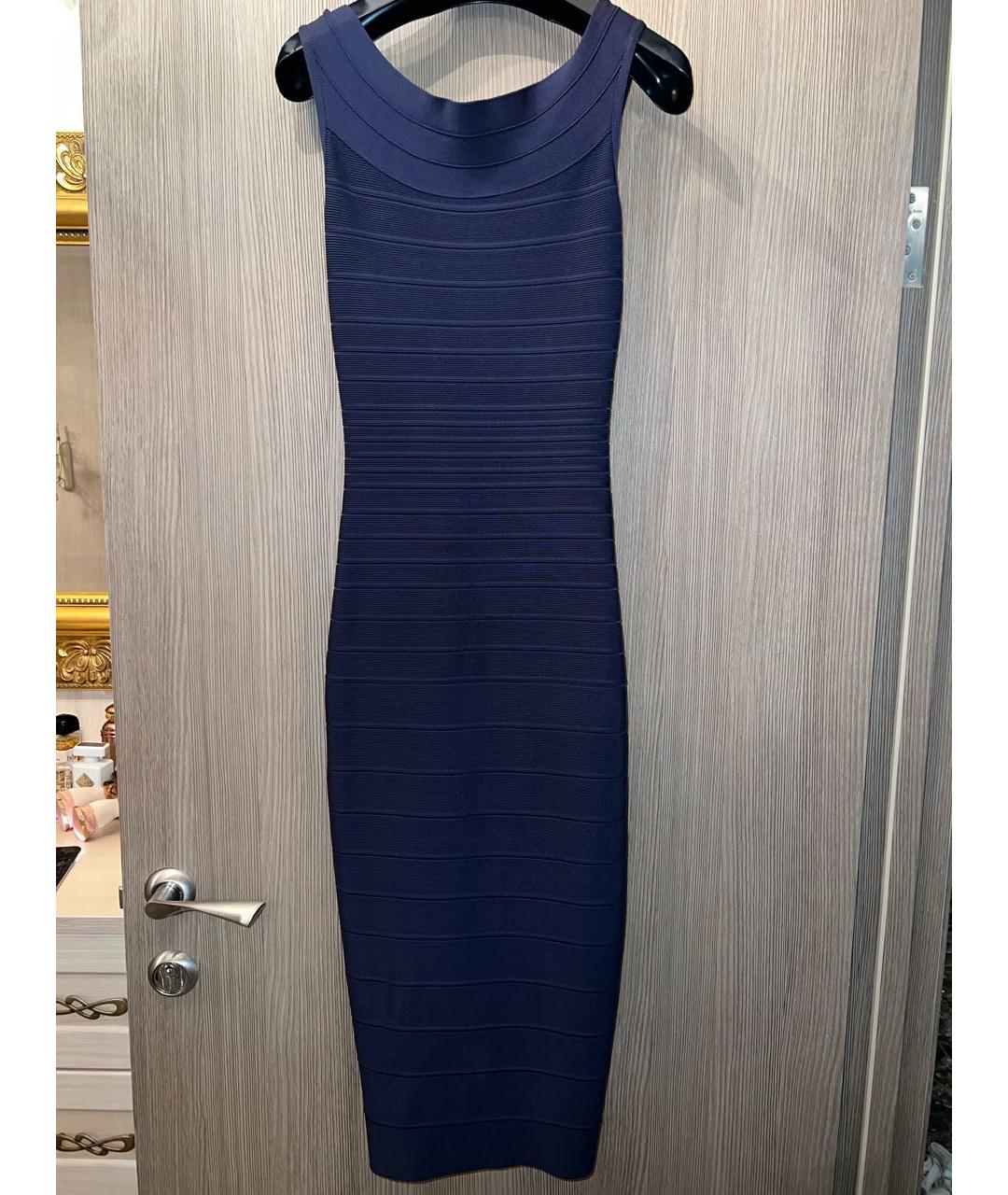 HERVE LEGER Темно-синее коктейльное платье, фото 5