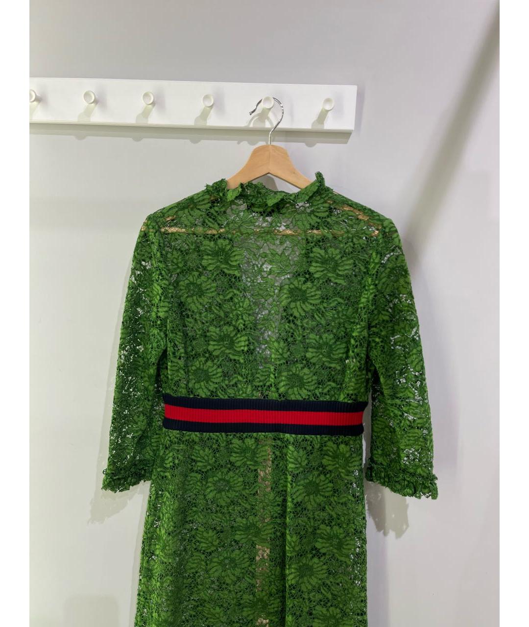 GUCCI Зеленые кружевное платье, фото 4