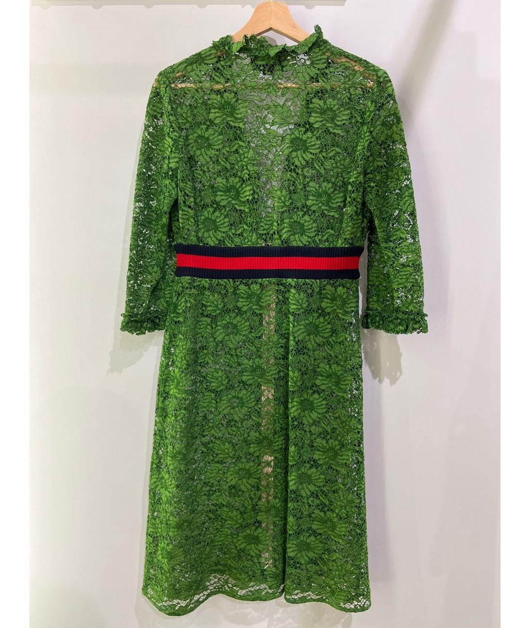 GUCCI Зеленые кружевное платье, фото 5