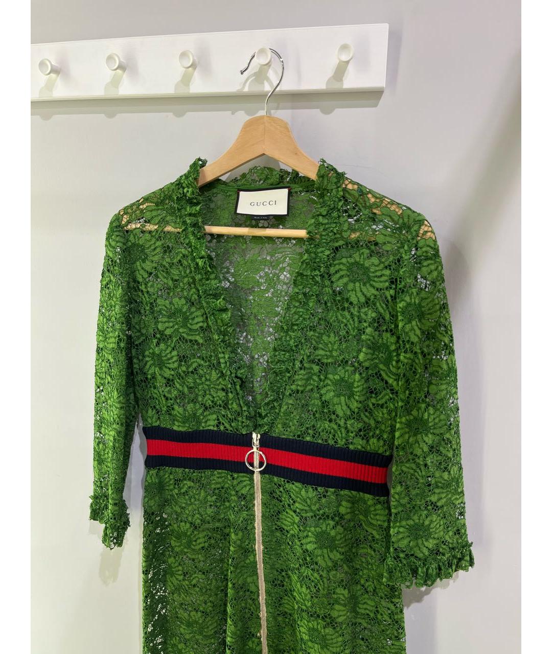 GUCCI Зеленые кружевное платье, фото 2