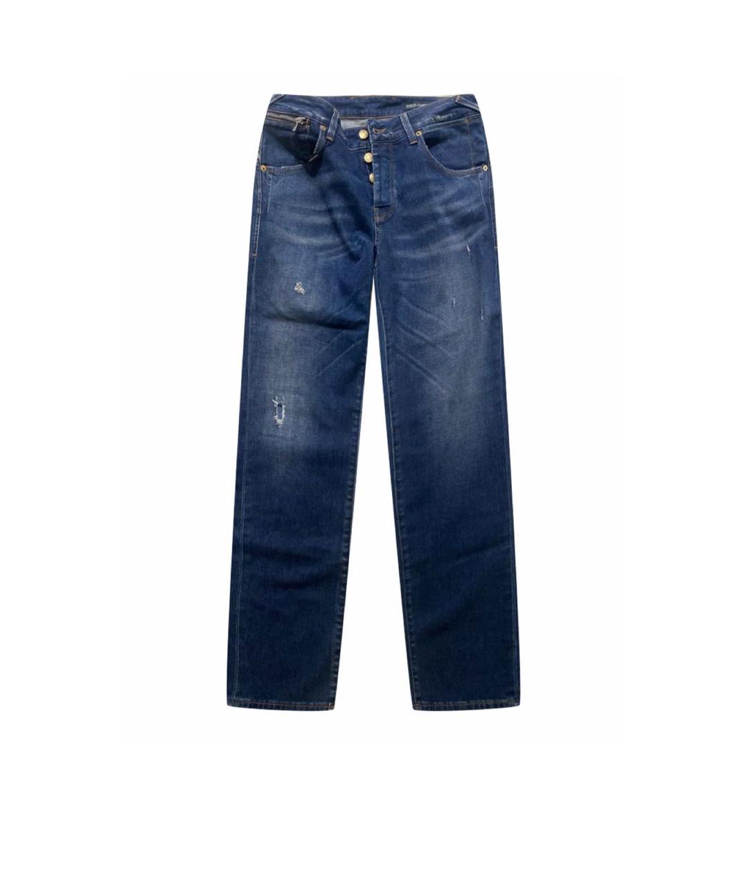 DOLCE&GABBANA Синие хлопко-полиэстеровые джинсы слим, фото 1