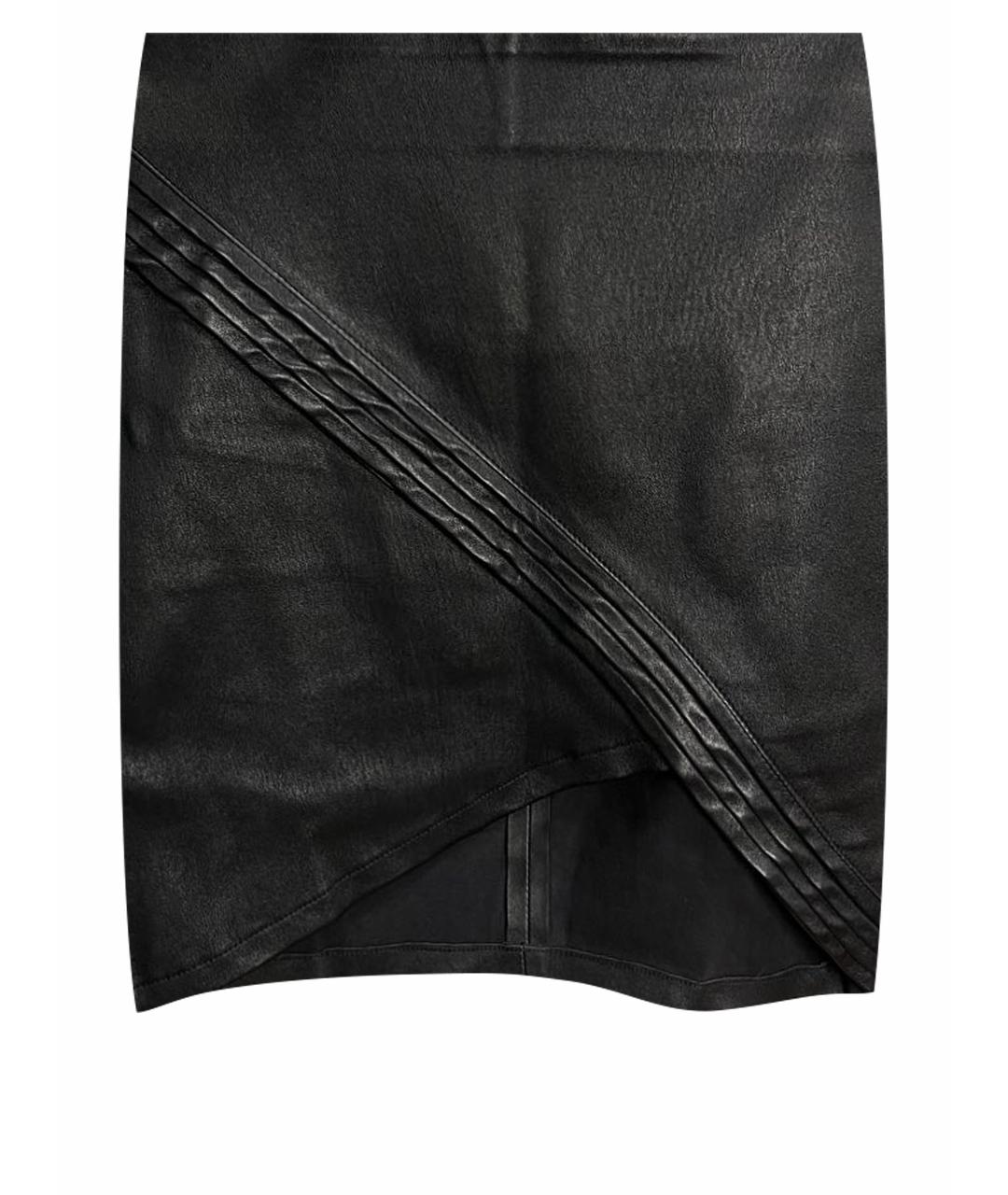 RTA Черная кожаная юбка мини, фото 1