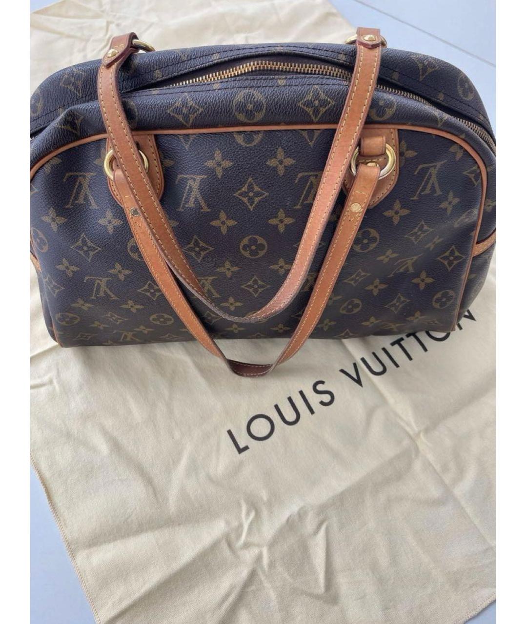LOUIS VUITTON Коричневая сумка тоут из искусственной кожи, фото 3