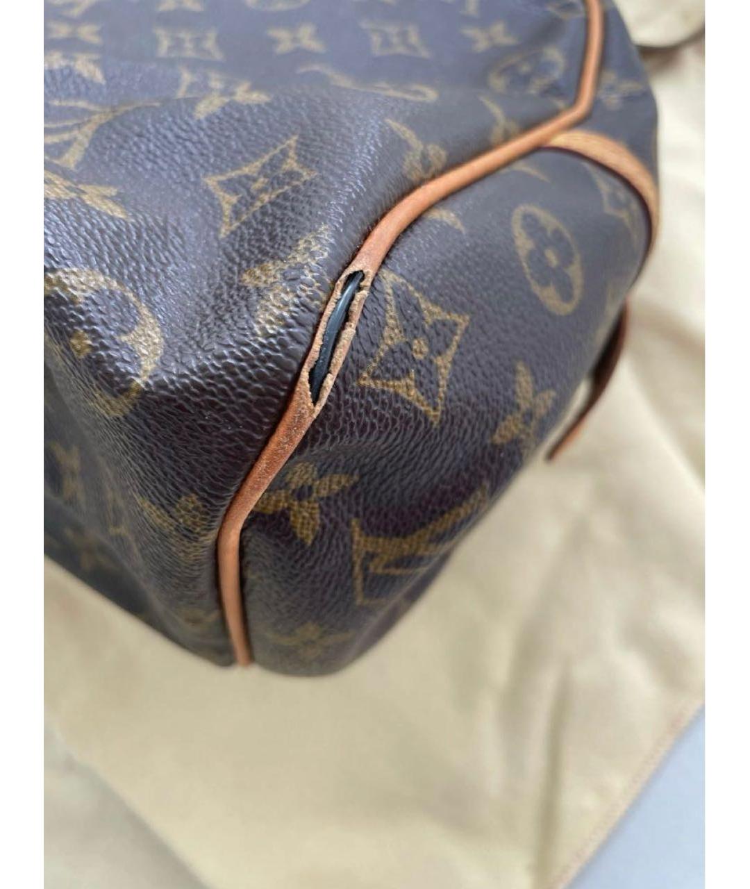 LOUIS VUITTON Коричневая сумка тоут из искусственной кожи, фото 5