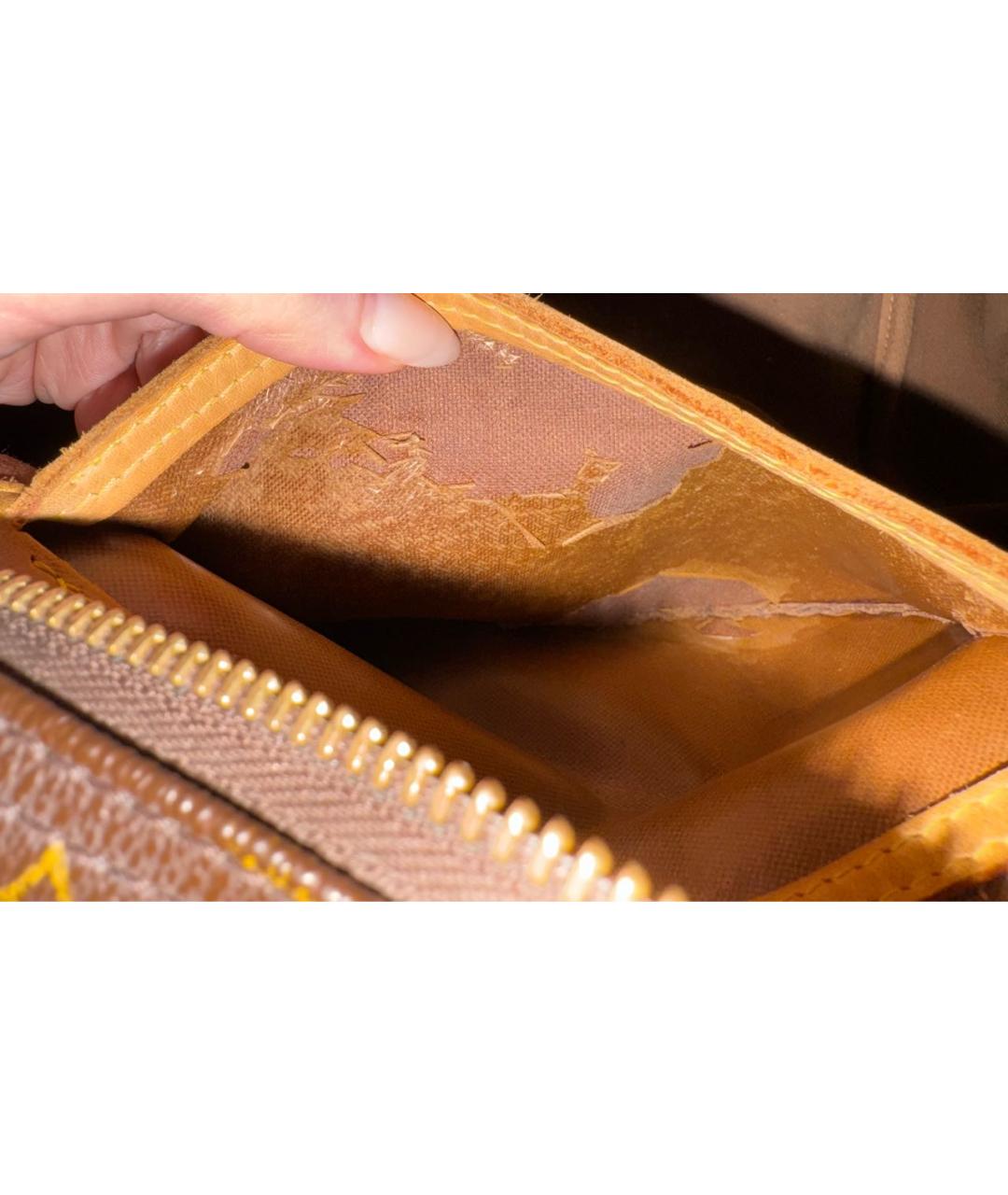 LOUIS VUITTON Коричневая сумка тоут из искусственной кожи, фото 7
