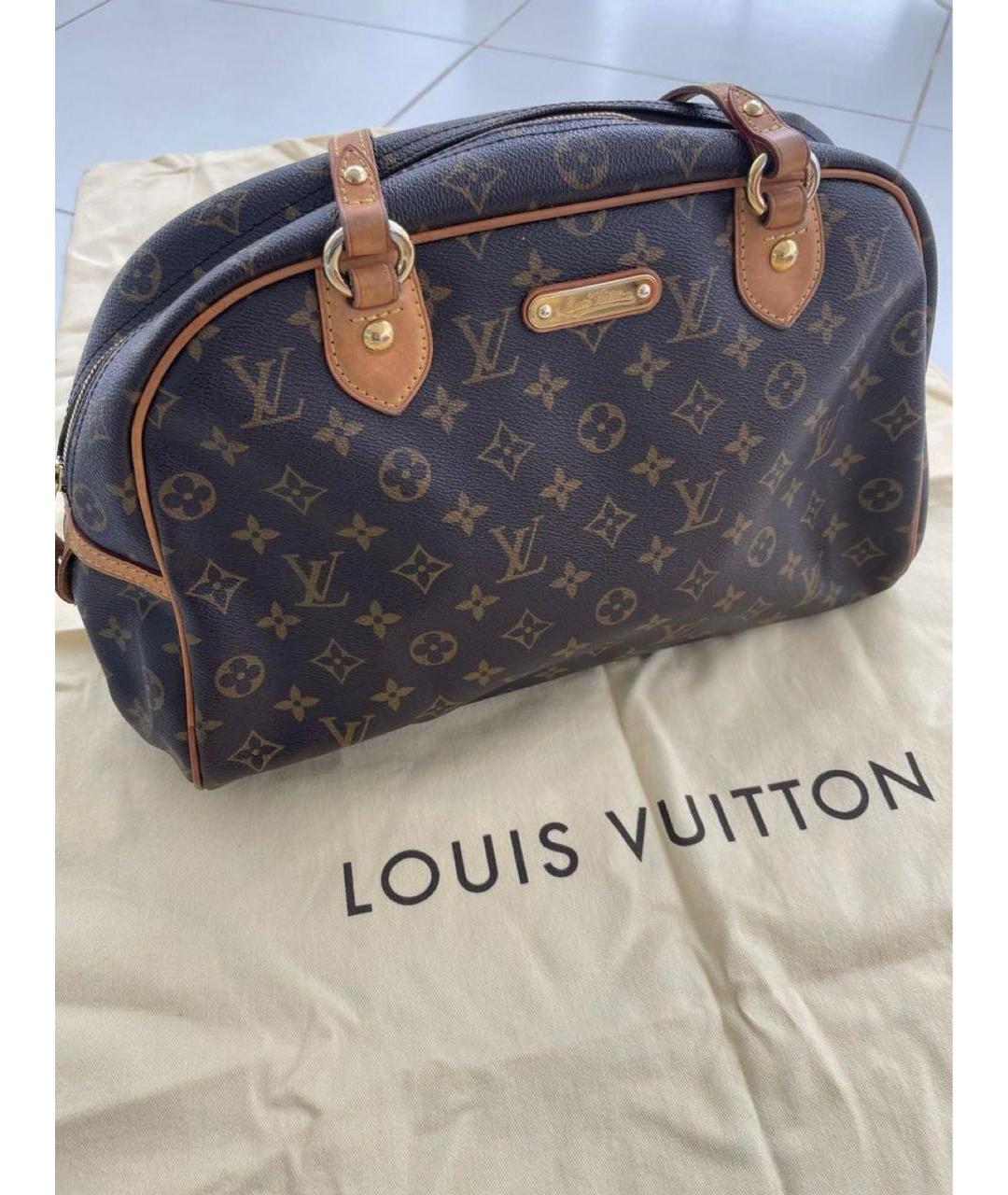 LOUIS VUITTON Коричневая сумка тоут из искусственной кожи, фото 2