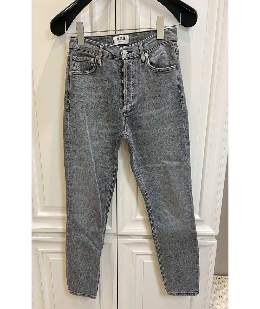 AGOLDE Серые хлопко-эластановые джинсы слим, фото 5