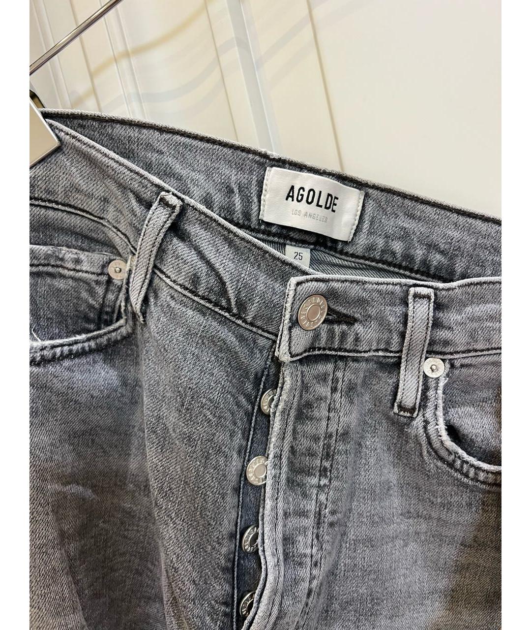 AGOLDE Серые хлопко-эластановые джинсы слим, фото 4