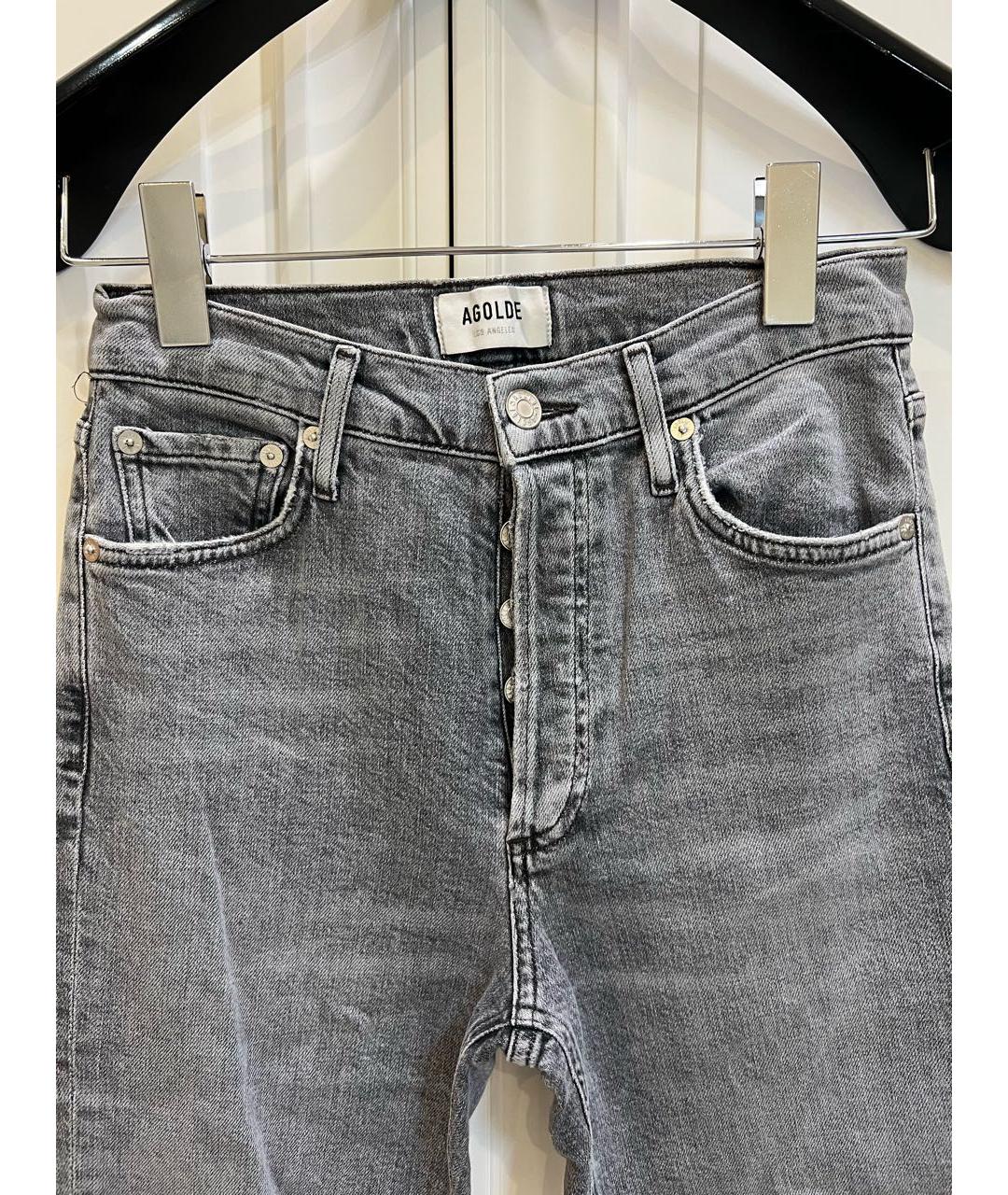 AGOLDE Серые хлопко-эластановые джинсы слим, фото 3