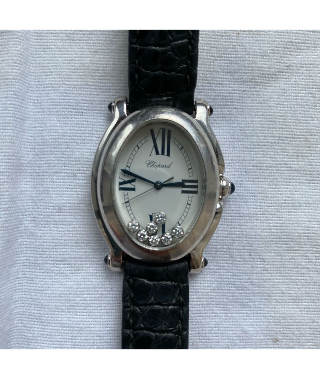 CHOPARD Темно-синие часы из белого золота, фото 2