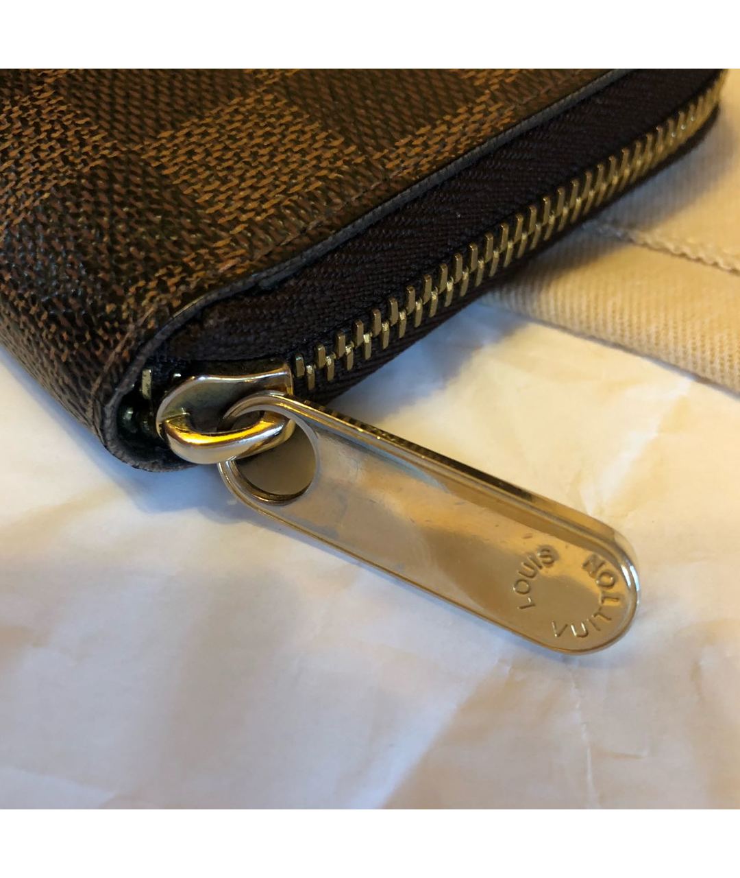 LOUIS VUITTON PRE-OWNED Коричневый кожаный кошелек, фото 5