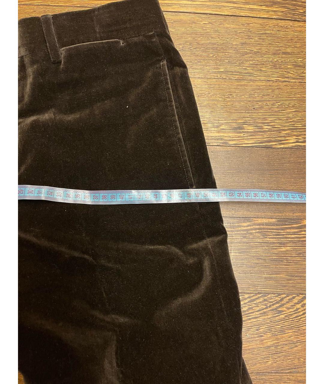 HERMES PRE-OWNED Коричневые бархатные классические брюки, фото 5