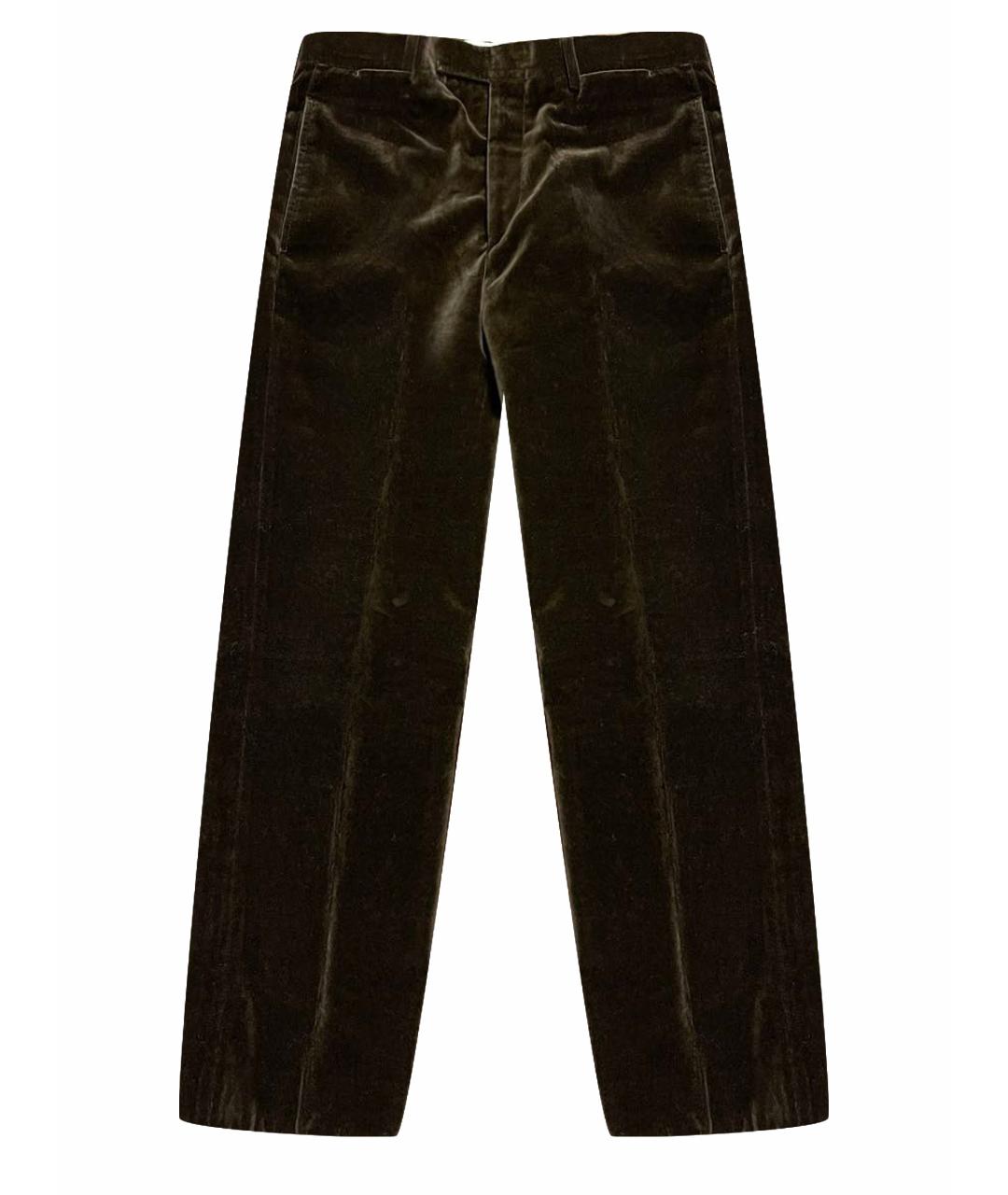 HERMES PRE-OWNED Коричневые бархатные классические брюки, фото 1
