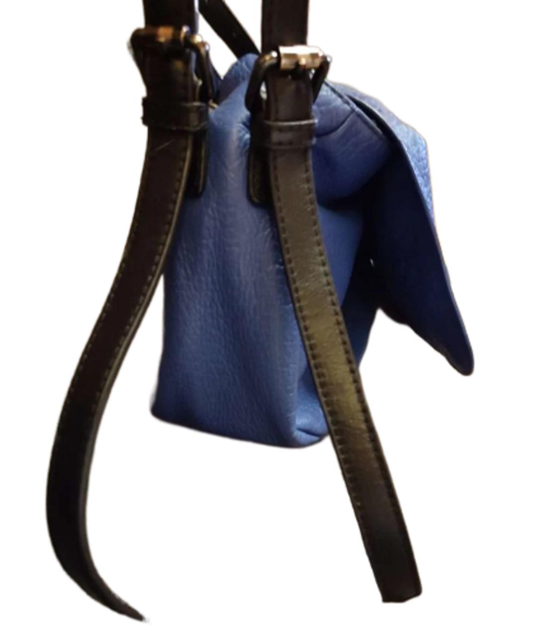 COSTUME NATIONAL Синяя кожаная сумка через плечо, фото 4