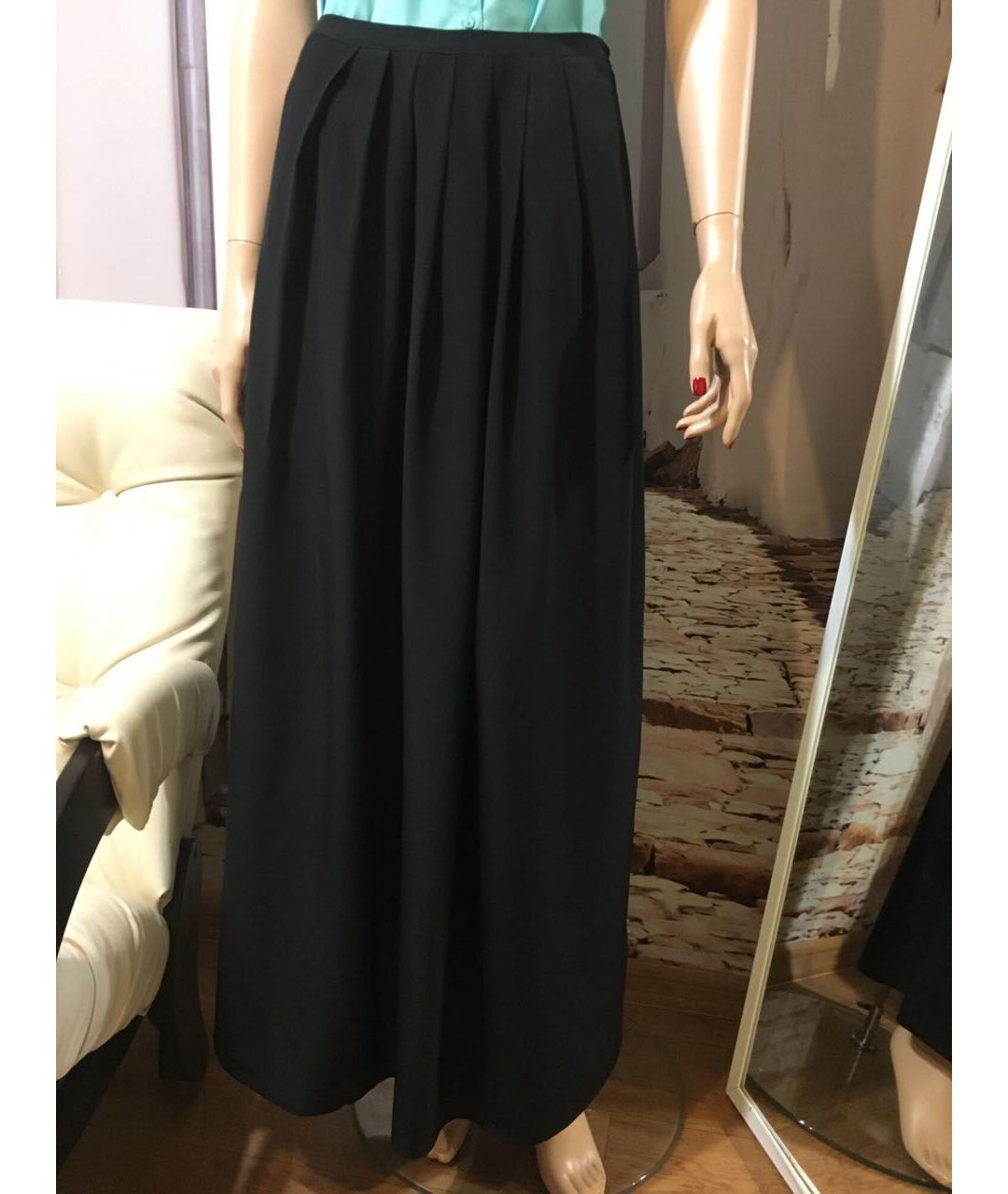 STEFANEL Черная шелковая юбка макси, фото 2