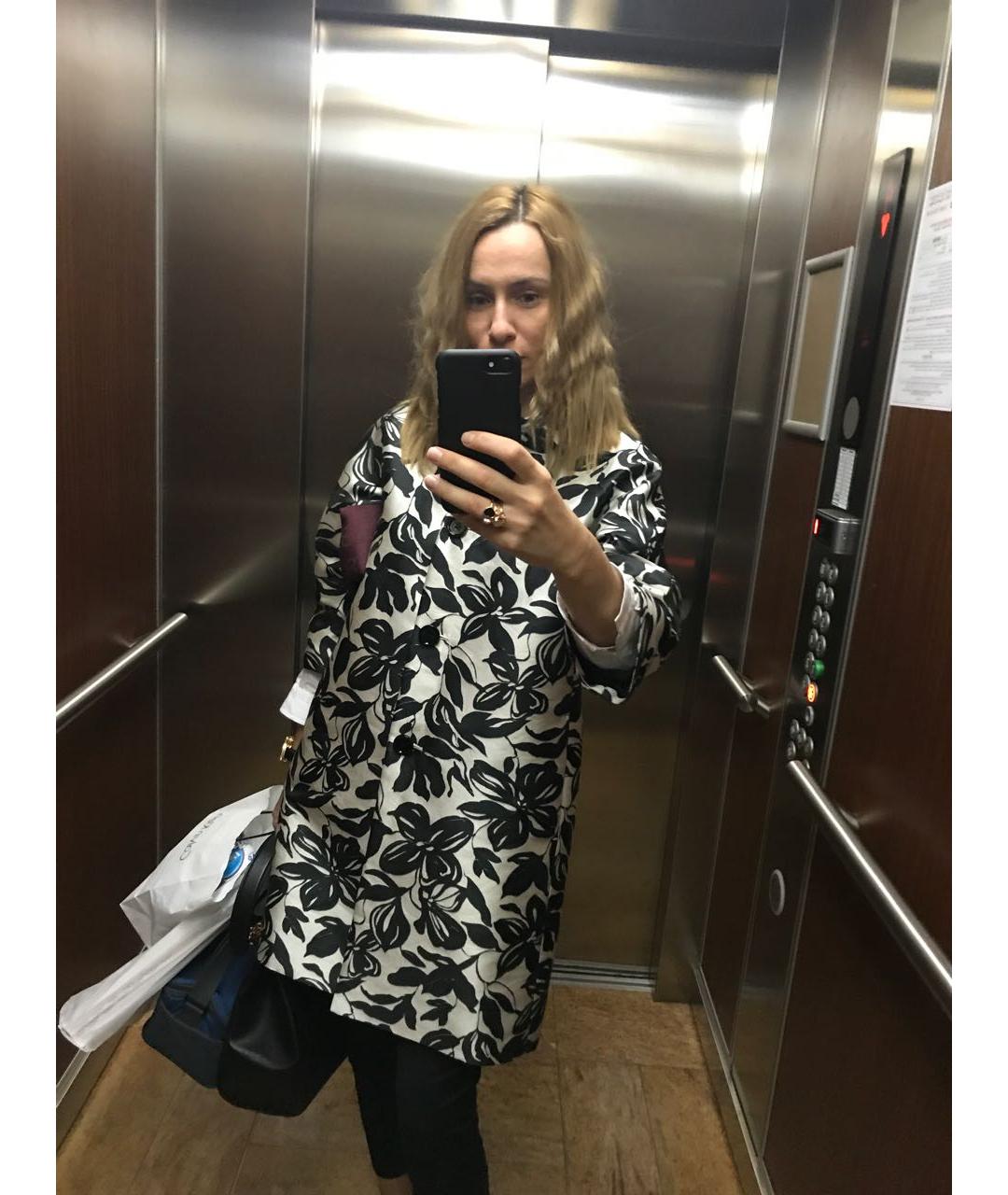 MAX MARA Черное полиэстеровое пальто, фото 7