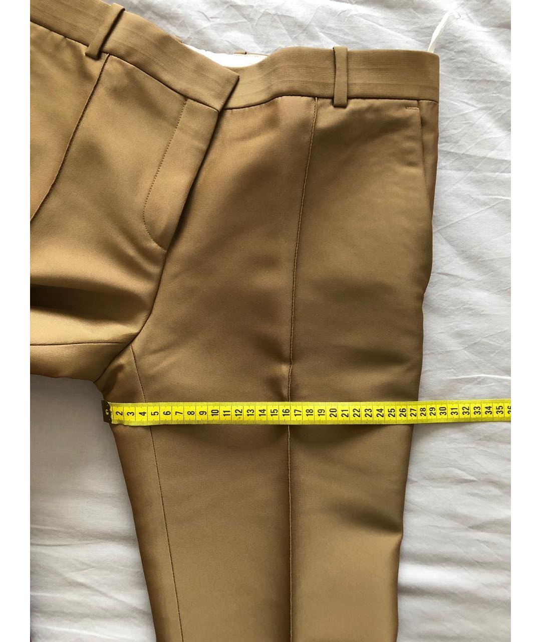 CELINE PRE-OWNED Коричневые полиамидовые прямые брюки, фото 8