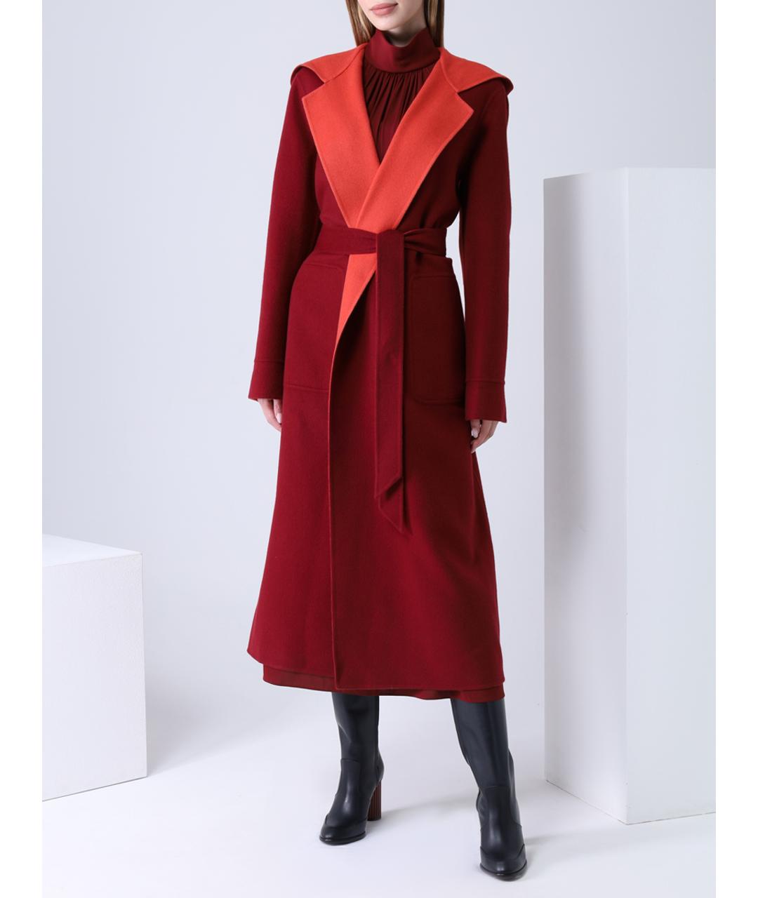 LORO PIANA Бордовое пальто, фото 4
