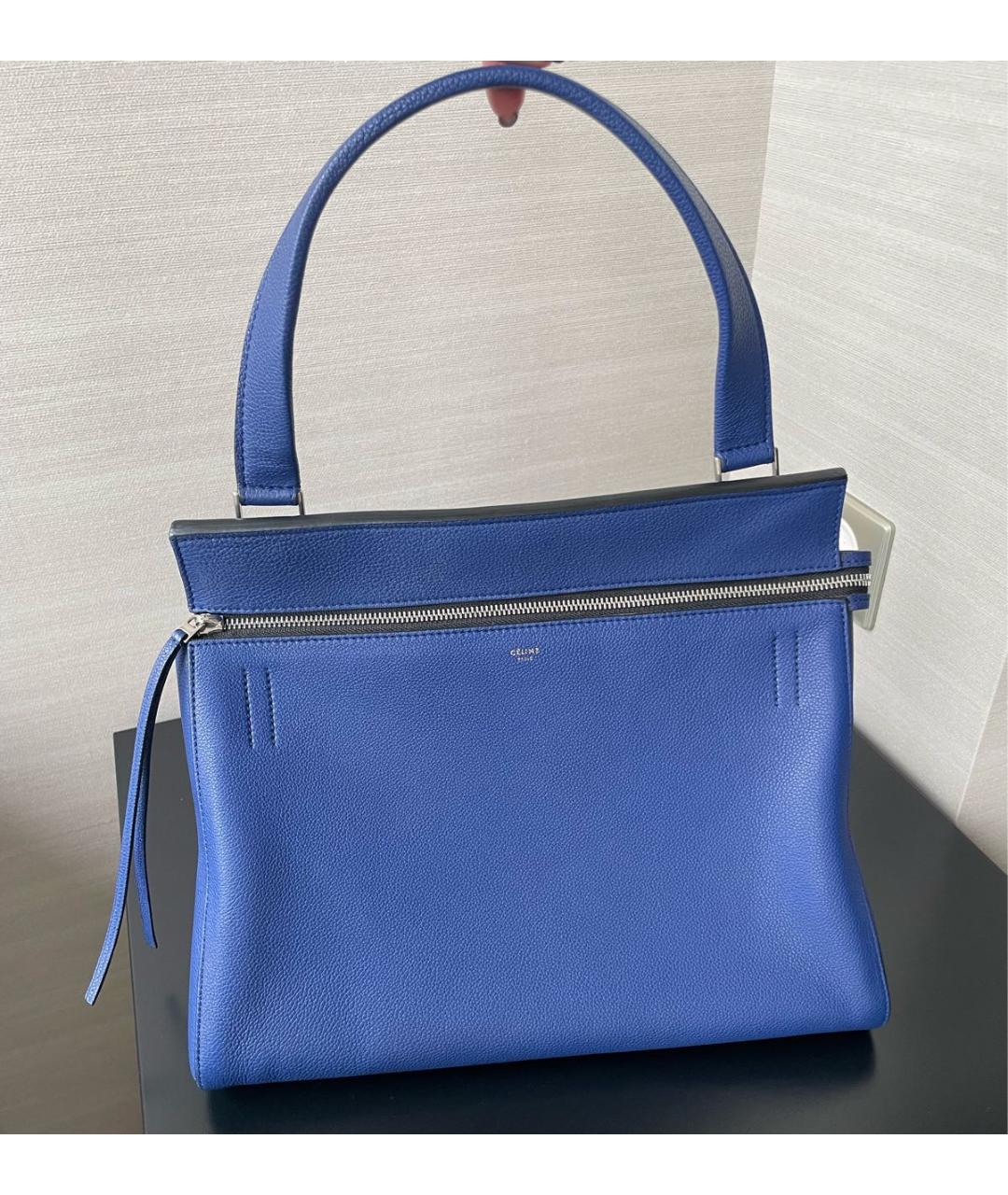 CELINE PRE-OWNED Синяя кожаная сумка с короткими ручками, фото 6