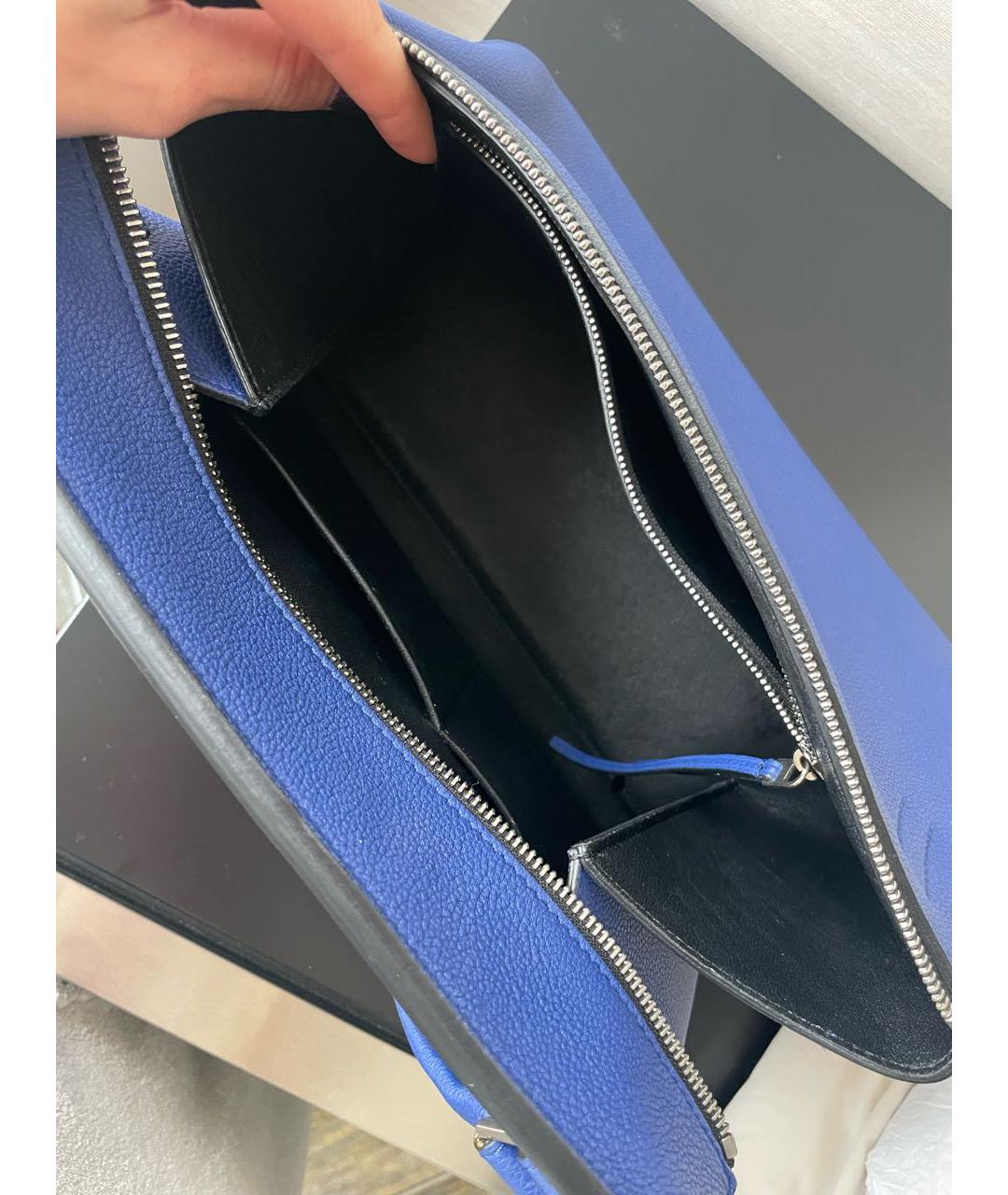 CELINE PRE-OWNED Синяя кожаная сумка с короткими ручками, фото 4