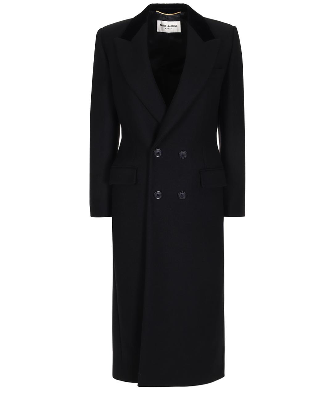 SAINT LAURENT Черное пальто, фото 1