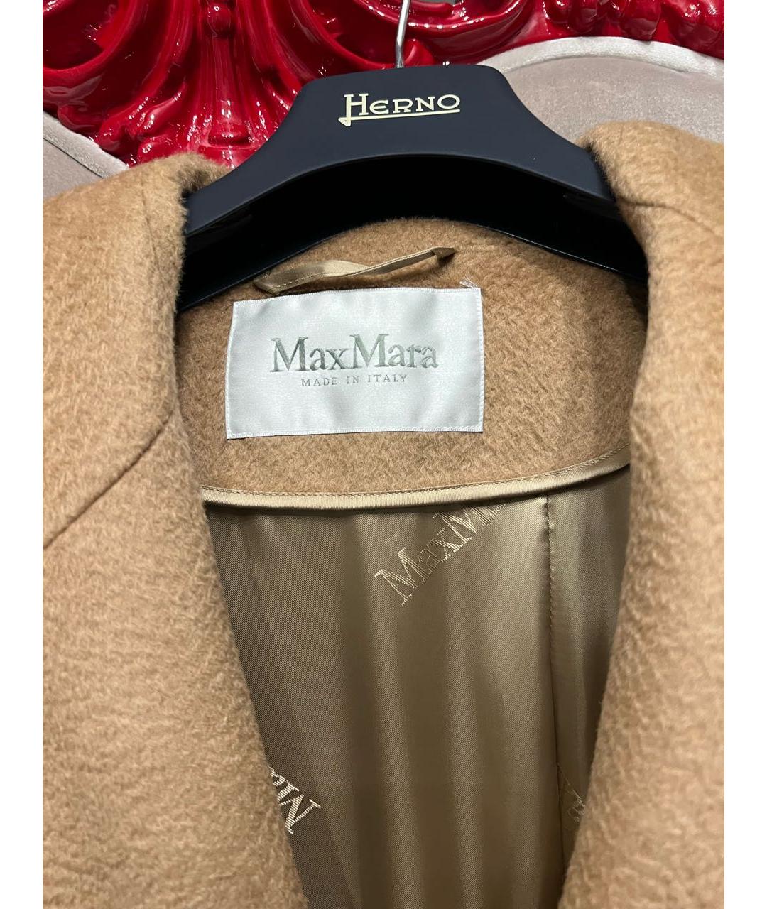 MAX MARA Бежевое шерстяное пальто, фото 3