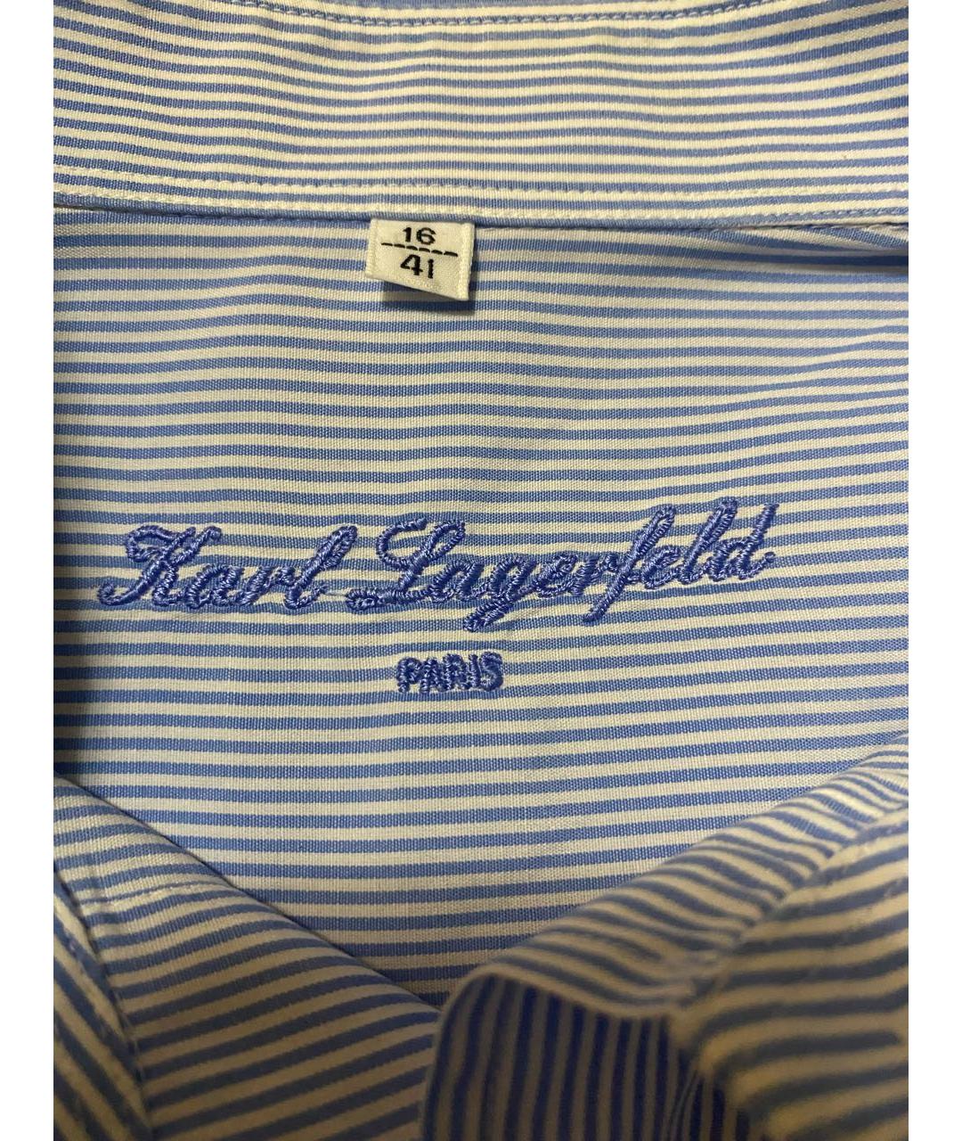 KARL LAGERFELD Голубая хлопковая классическая рубашка, фото 3