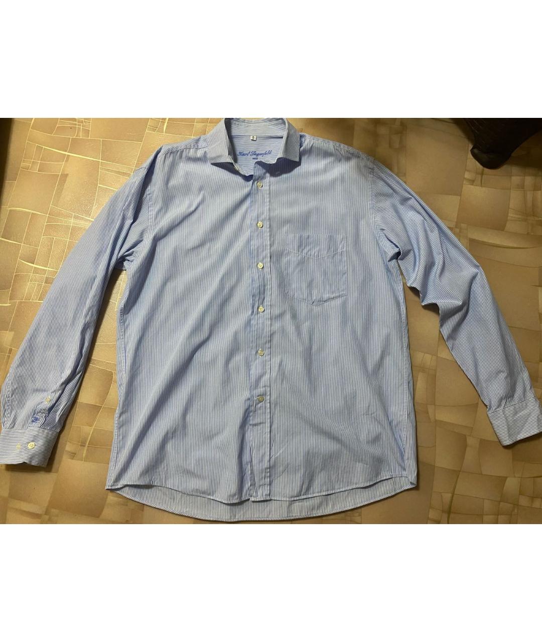 KARL LAGERFELD Голубая хлопковая классическая рубашка, фото 8