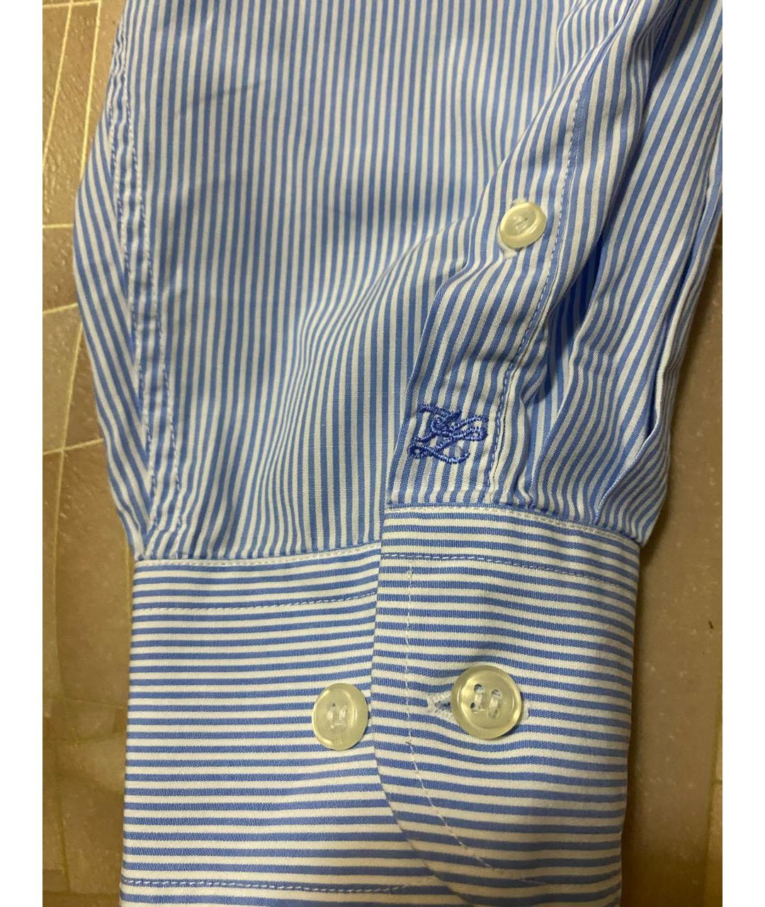 KARL LAGERFELD Голубая хлопковая классическая рубашка, фото 4