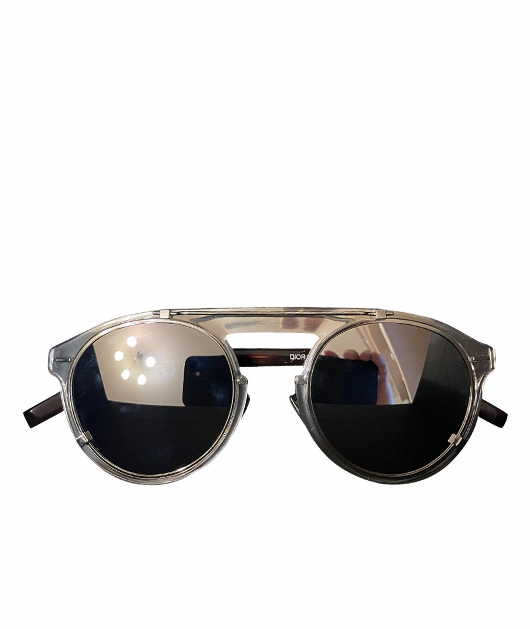 DIOR HOMME Серебряные пластиковые солнцезащитные очки, фото 1