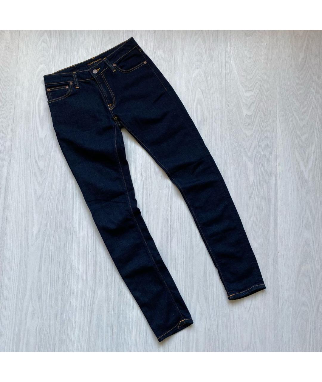 NUDIE JEANS CO Темно-синие хлопко-эластановые джинсы скинни, фото 8
