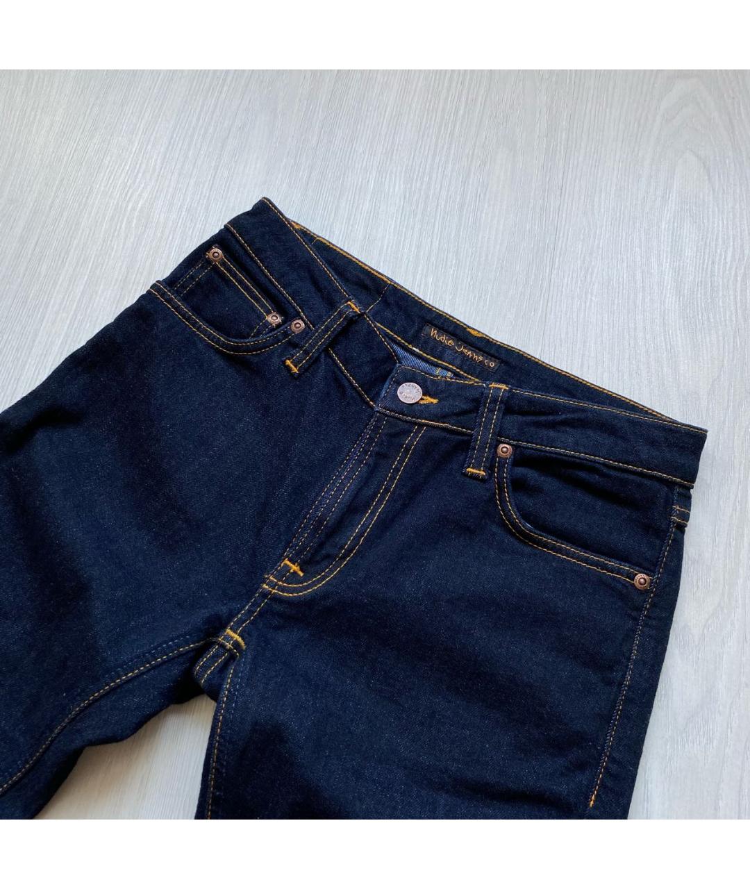 NUDIE JEANS CO Темно-синие хлопко-эластановые джинсы скинни, фото 4