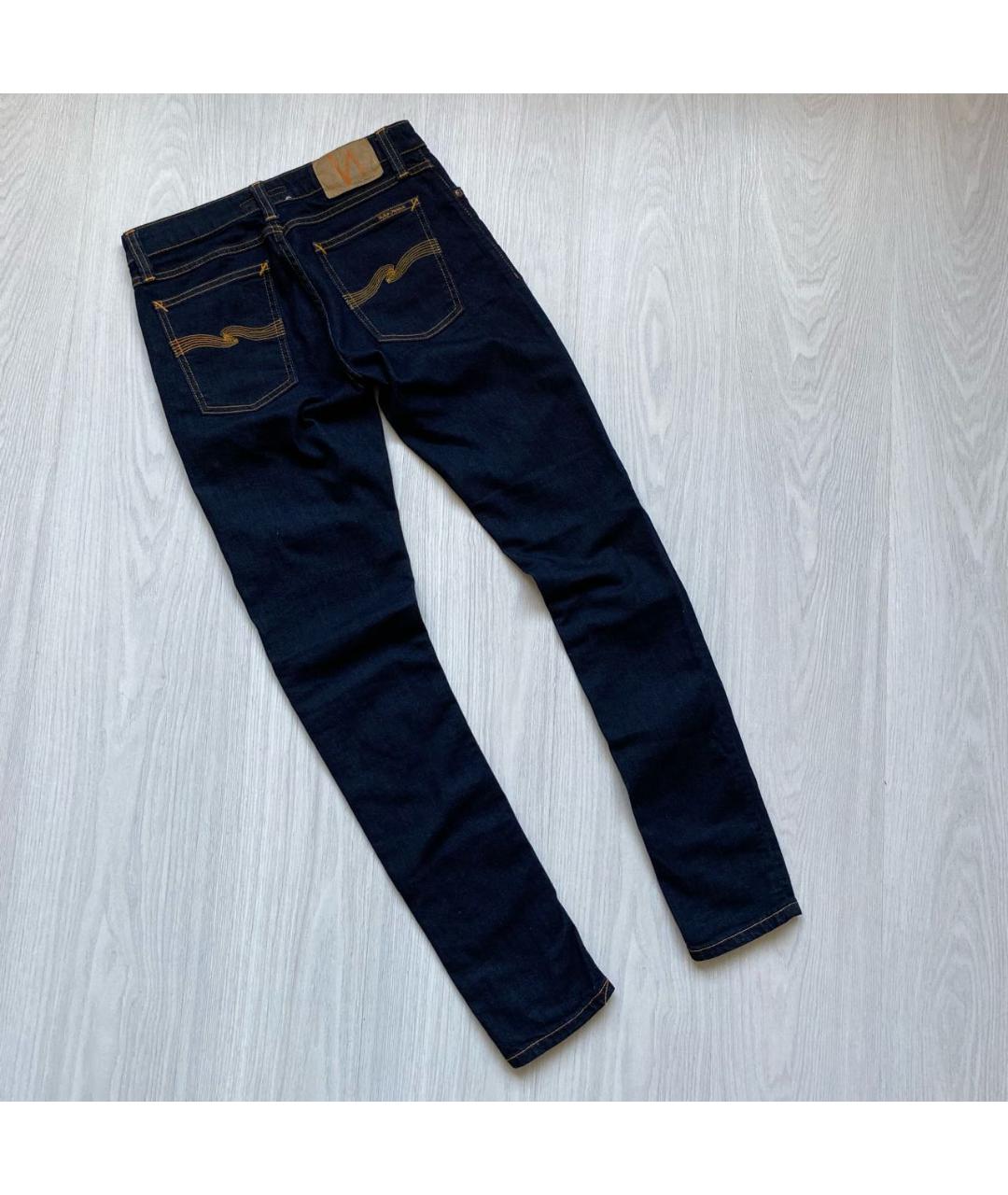 NUDIE JEANS CO Темно-синие хлопко-эластановые джинсы скинни, фото 5