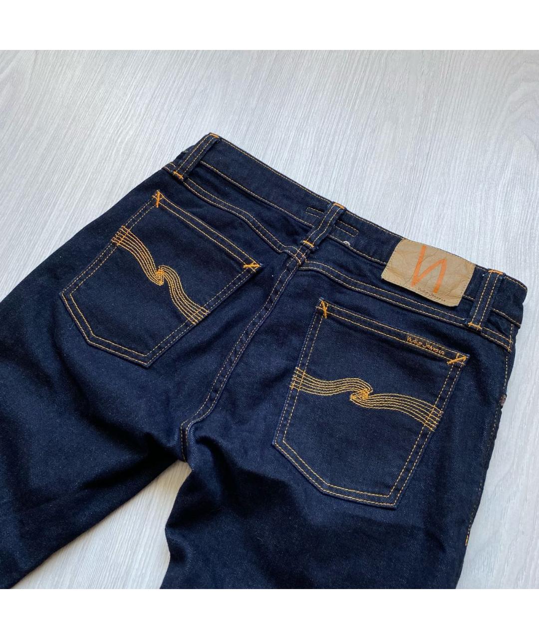 NUDIE JEANS CO Темно-синие хлопко-эластановые джинсы скинни, фото 2