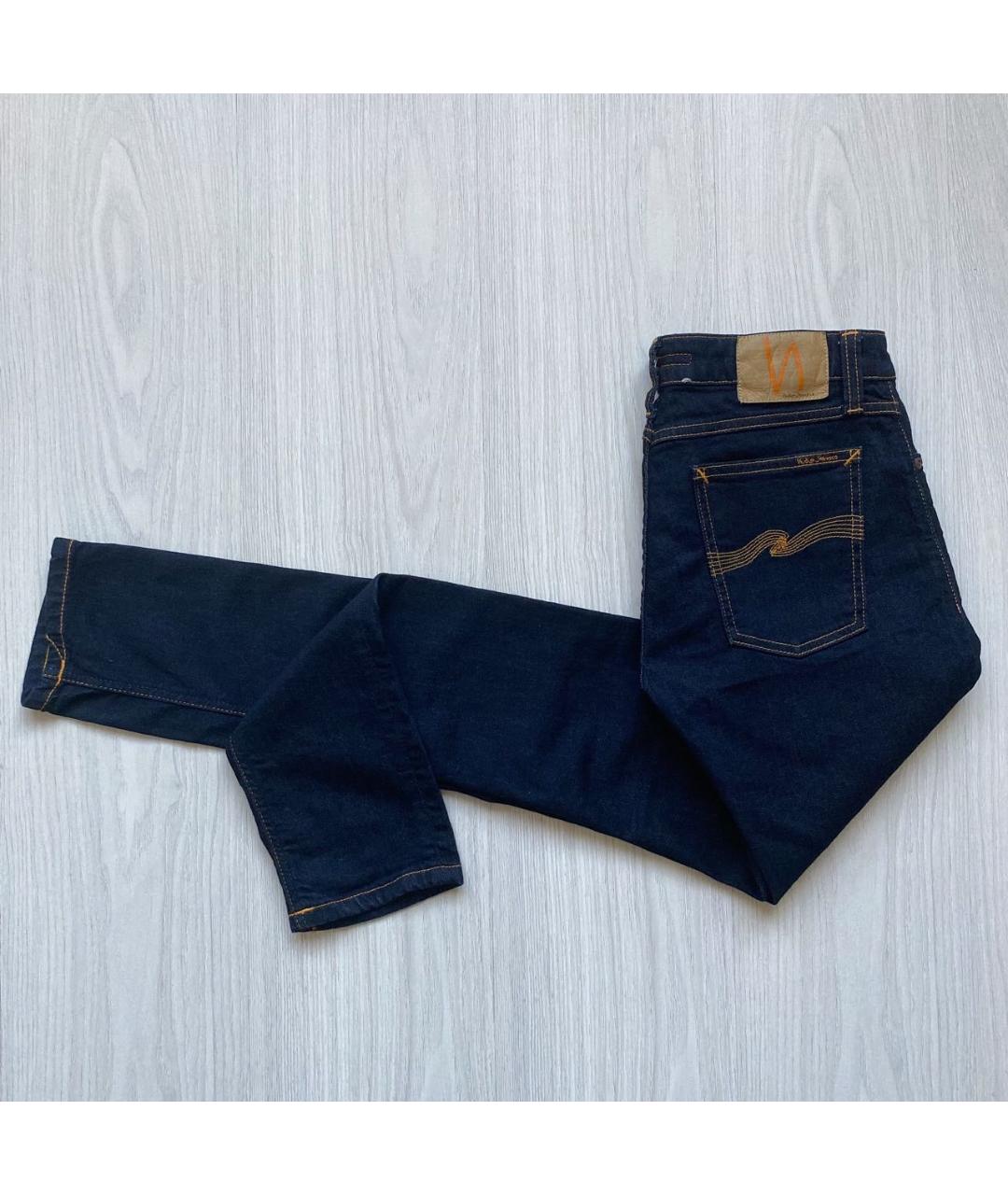 NUDIE JEANS CO Темно-синие хлопко-эластановые джинсы скинни, фото 3