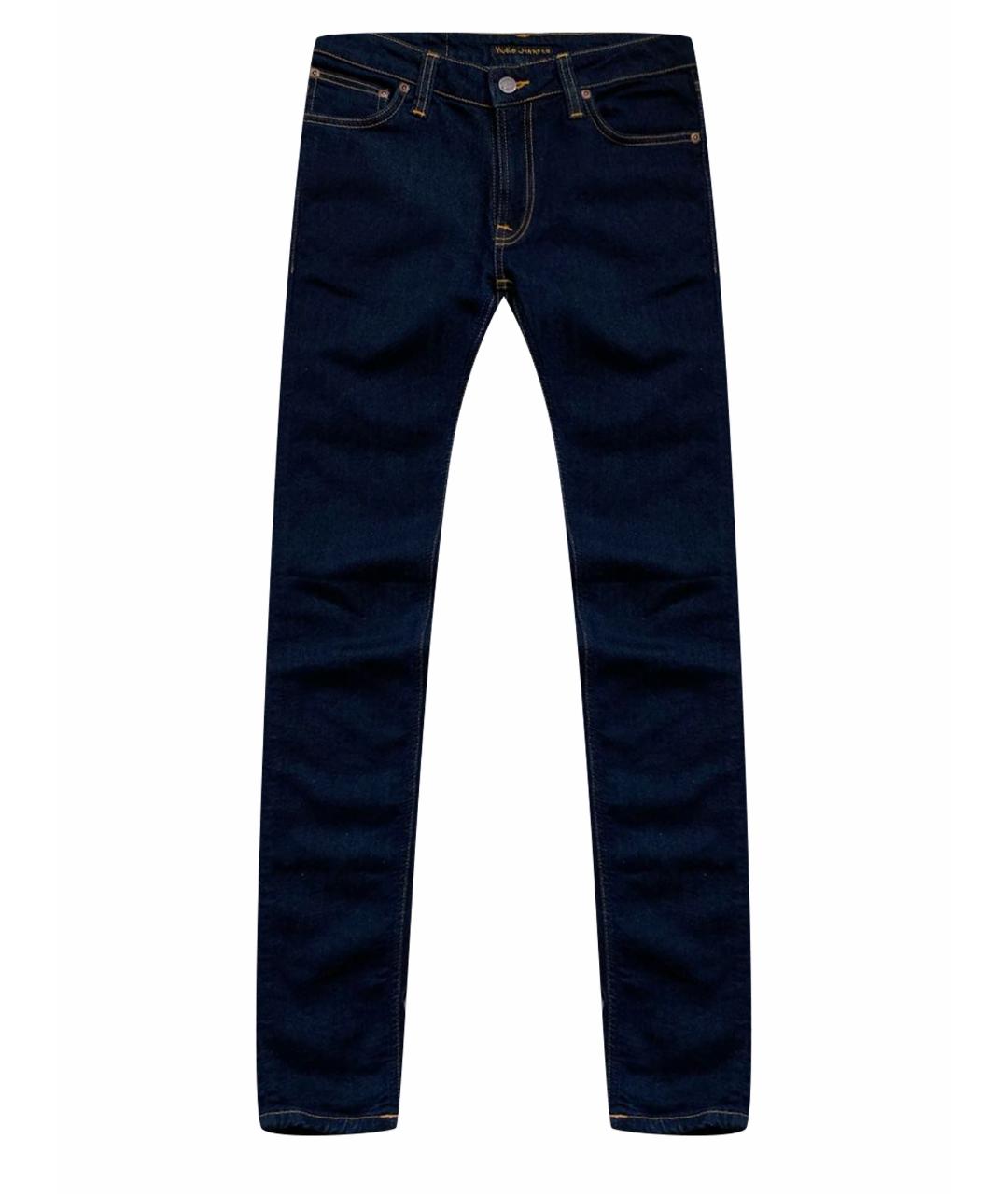 NUDIE JEANS CO Темно-синие хлопко-эластановые джинсы скинни, фото 1