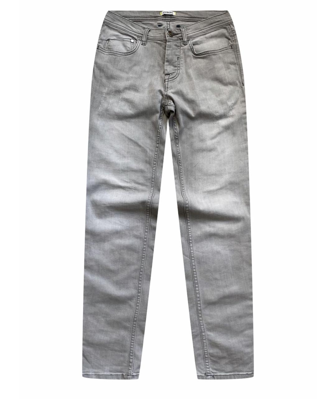ICEBERG Серые хлопко-эластановые джинсы скинни, фото 1