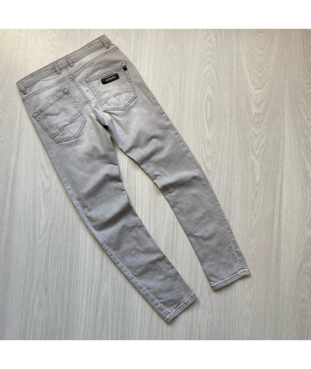 ICEBERG Серые хлопко-эластановые джинсы скинни, фото 8
