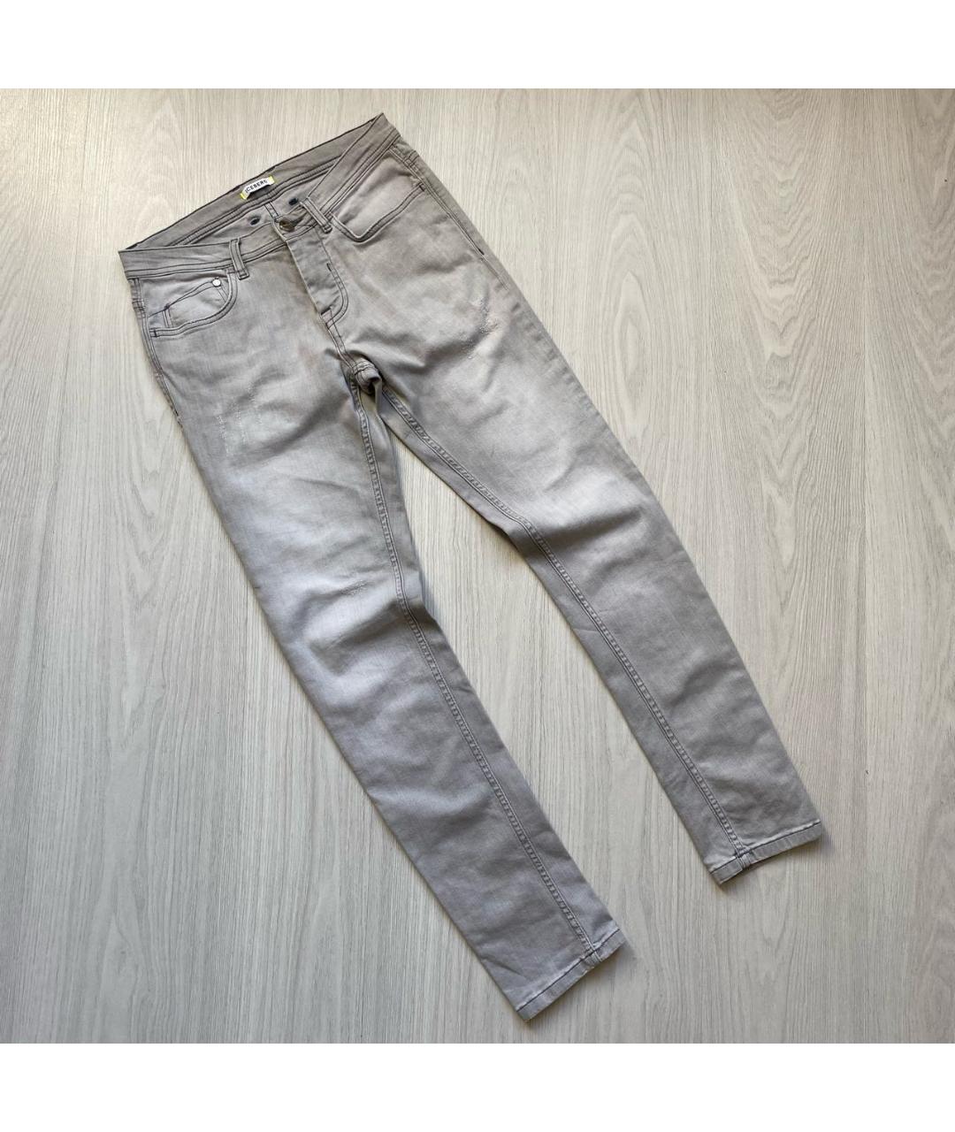 ICEBERG Серые хлопко-эластановые джинсы скинни, фото 9
