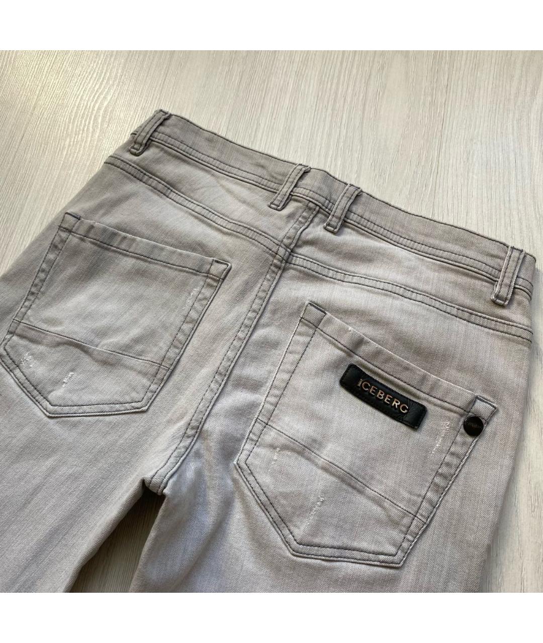 ICEBERG Серые хлопко-эластановые джинсы скинни, фото 2