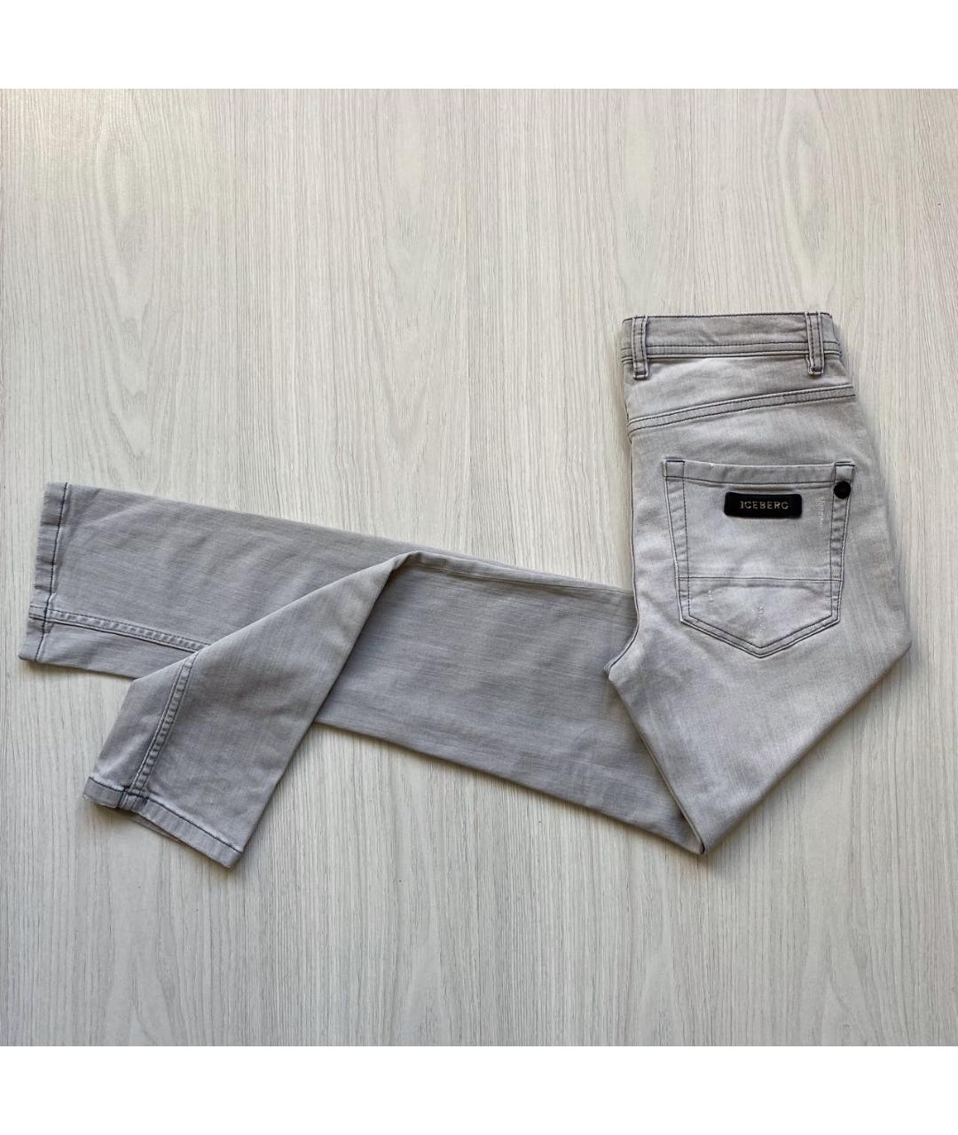 ICEBERG Серые хлопко-эластановые джинсы скинни, фото 3