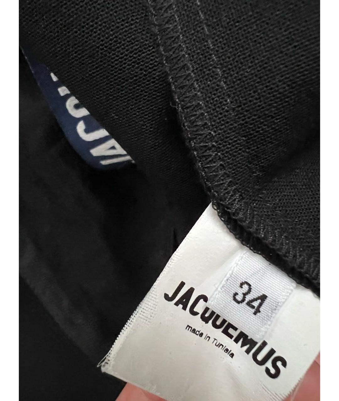 JACQUEMUS Черные шерстяные прямые брюки, фото 5