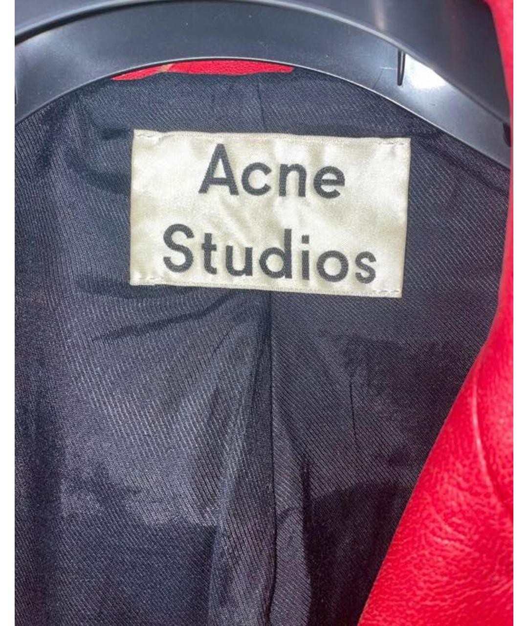 ACNE STUDIOS Красная кожаная куртка, фото 3