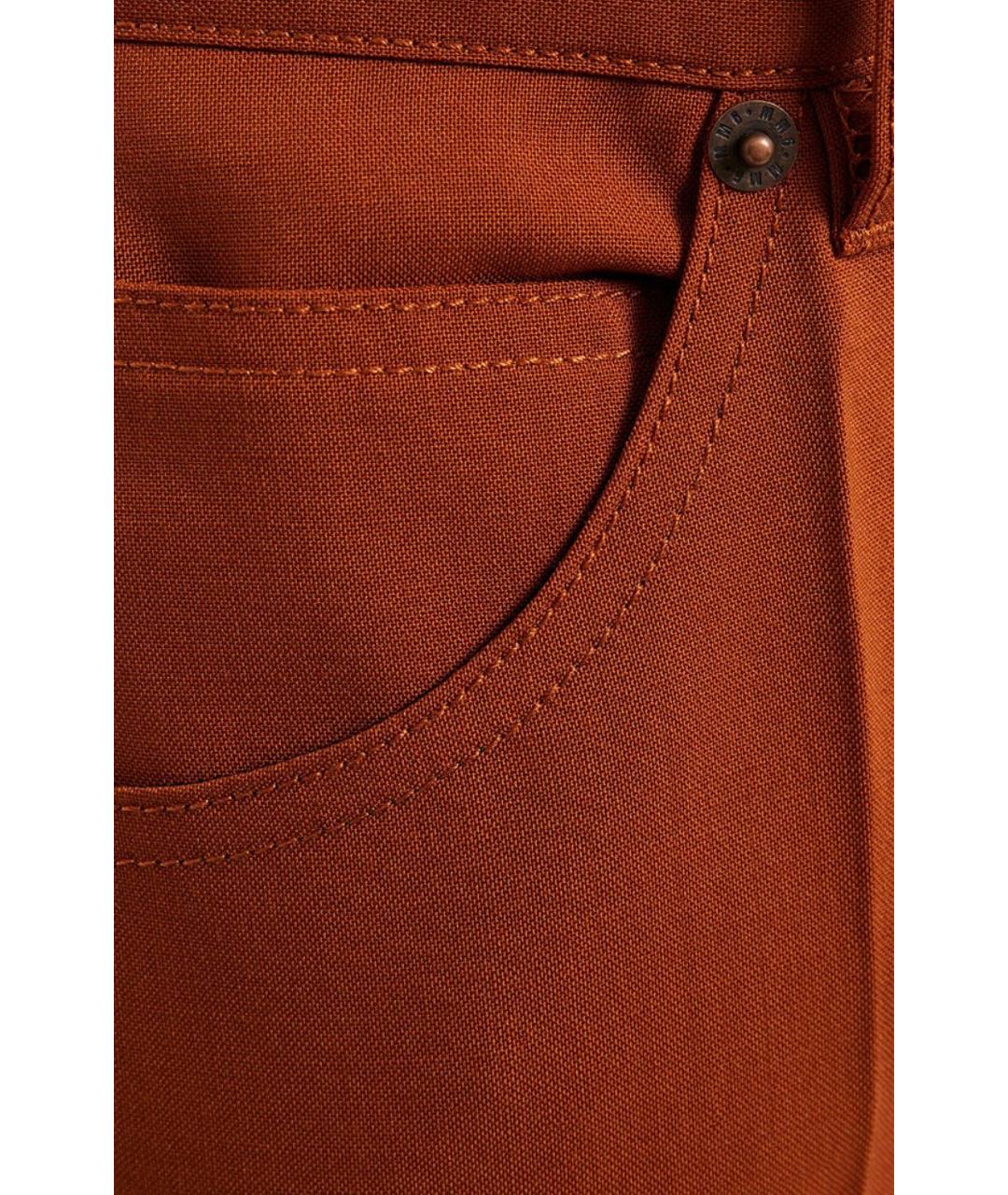 MM6 MAISON MARGIELA Коричневые шерстяные прямые брюки, фото 4