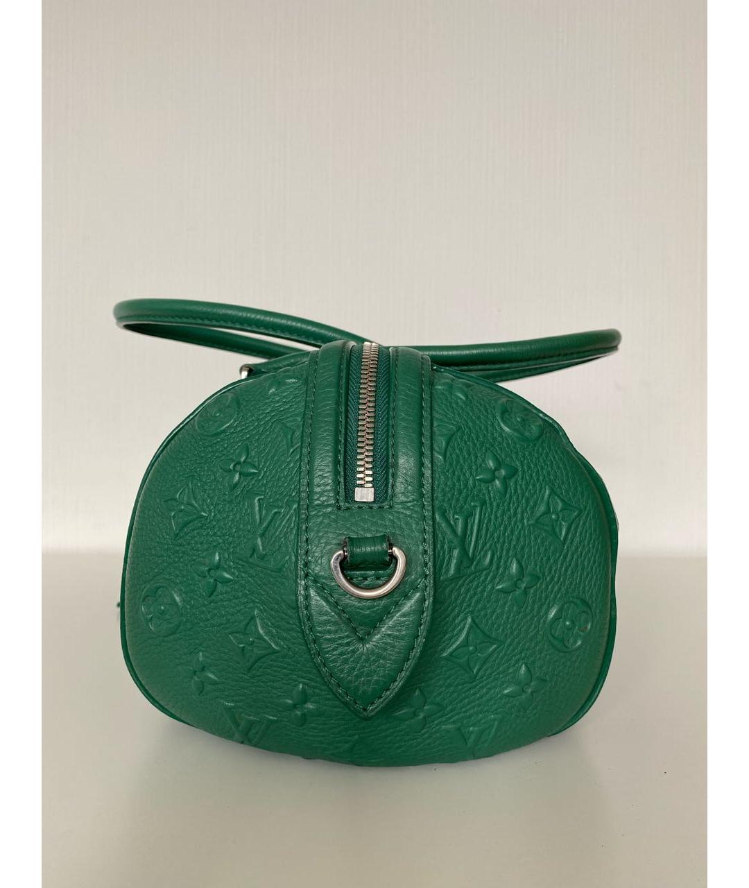 LOUIS VUITTON PRE-OWNED Зеленая кожаная сумка с короткими ручками, фото 6